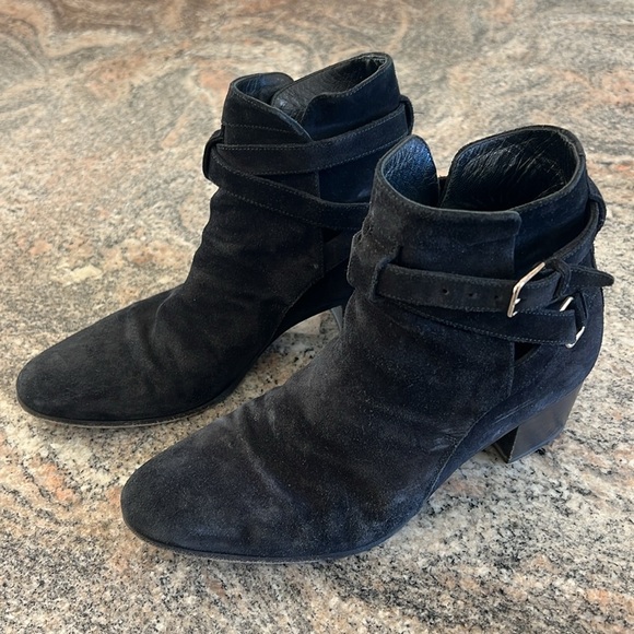 YSL West Jodhpur Black Suede Ankle Boots - Picture 3 of 8
